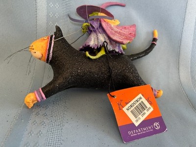 Dept. 56 Krinkles Ornament Flying Witch On Black Cat