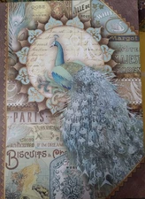 NEW* 3pc SET Punch Studio PEACOCK Decorative Faux Book Boxes *small factory flaw