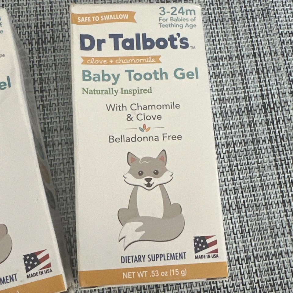 2 pack Dr. Talbot's Baby Tooth Gel for Sore Gums 3-24 Mon .53Oz Ea EXP 10/26 - Image 2 of 4
