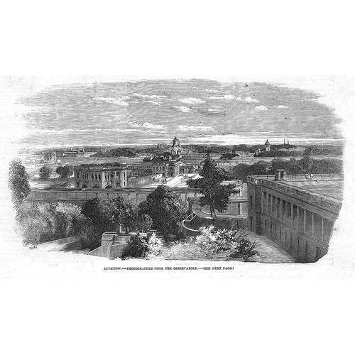 INDIA Lucknow Viewed from the Observatory - Antique Print 1858