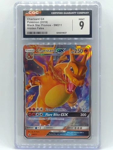 Pokemon 2019 Hidden Fates Charizard GX Black Star Promo SM211 CGC 9 Mint