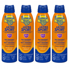 Banana Boat Sport Ultra Sunscreen Broad Spectrum SPF 50   LOT OF 4 CANS   