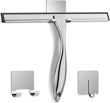 All-Purpose Stainless Steel Shower Squeegee for Doors 12 Inch, Silver