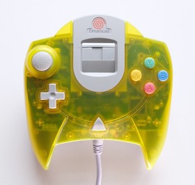 Official Sega Dreamcast Clear Yellow Controller (HKT-7700)