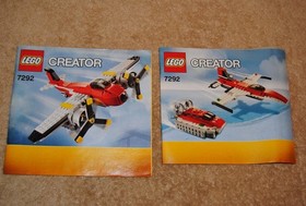 2012 Lego Creator Propeller Adventures 3 in 1 7292 3 Sealed Bags 1 Open Bag