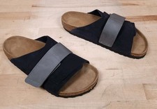 Birkenstock Kyoto Midnight Suede Waxy Gray Strap Regular 265 Mens 8 Womens 10