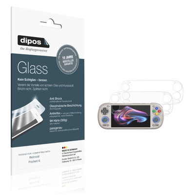 2x Schutzfolie für Retroid Pocket 6 matt - Anti-Shock 9H Folie dipos Glass