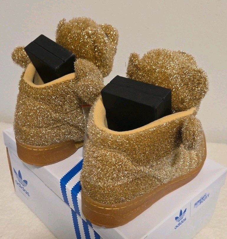 2013 Adidas Jeremy Scott Teddy Bear Tinsel Gold Mens 11 G96188