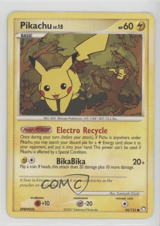 Pikachu Pokémon Diamond & Pearl Mysterious Treasures #94 2007