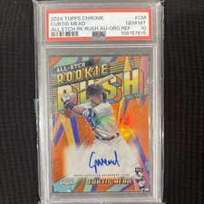 2024 Topps Chrome All-Etch RC Auto Curtis Mead Orange /25 PSA 10
