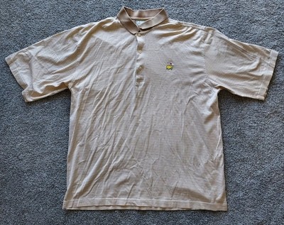 Augusta National Golf Shop 60's Two Ply  Mens Polo Shirt Large Tan SS Collared