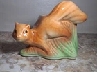 Vintage 1950s Shawnee Pottery Ceramic Squirrel On Tree Trunk Planter USA