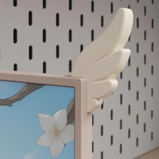 2PC 3D Printed Pair Wing Monitor Decor Cute PC Screen Angel Wings Add On