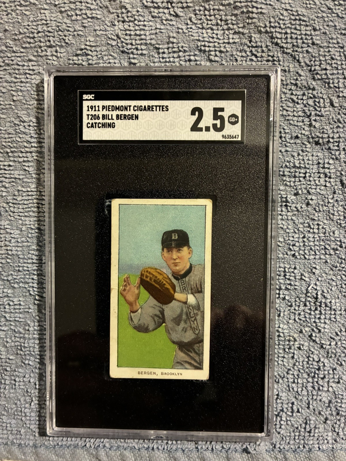 1909 T206 Bill Bergen Catching SGC 2.5 Piedmont 