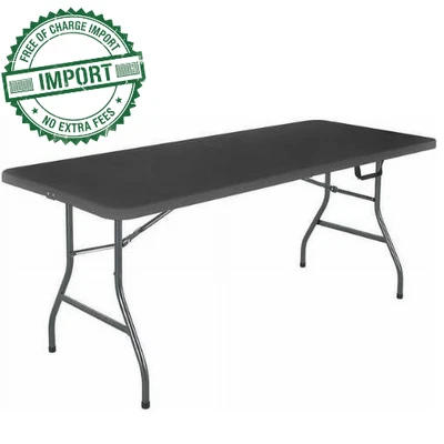 NEW! Cosco 6 Foot Premium Folding Table, Strong Steel Frame, Black, Free Ship US