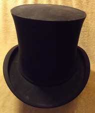 Antique Collapsable Men's Black Top Hat Made in France F.R. Tripler  Co.