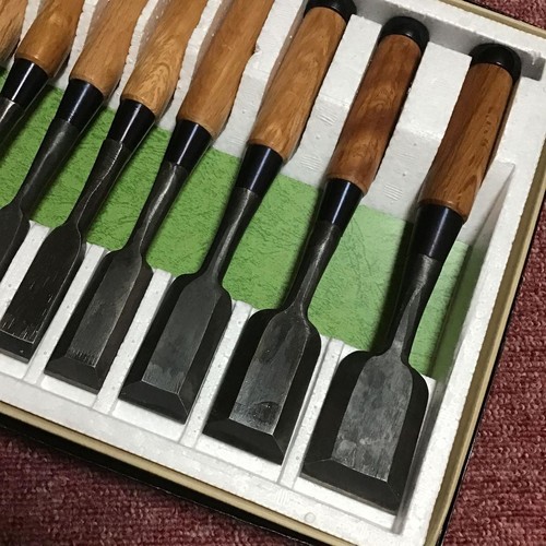 Vintage Japanese Chisel 10set Nomi /Hand Plane Saw Iron Hammer Hand Tool/25m - Picture 2 of 5