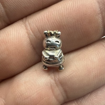 RETIRED PANDORA QUEEN BEE CHARM 2 TONE 14K GOLD STERLING SILVER 925 ALE 790227