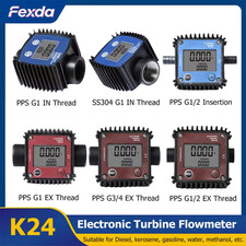 K24 Electronic Turbine Flow Meter Digital Fuel Oil Diesel Water Urea Gear Flowme