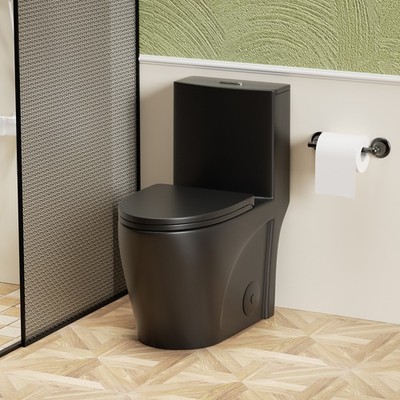 1.1/1.6 GPF Tornado Flush One-Piece Toilet for Bathrooms,Siphonic S-trap 12''