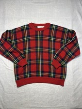 VTG John Ashford Tartan Heavy Knit Cotton Sweater XL