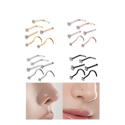 6 Stück kleine Knochenstecker, Nasenpiercing-Stecker, Nasenpiercing-Schmuck,
