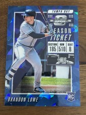Brandon Lowe 2019 Panini Contenders Optic Season Ticket RC Blue Cracked Ice /99