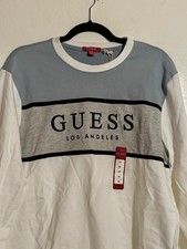 NWT Guess Long Sleeve Medium New Blue White Gray Los Angeles Classic Shirt M