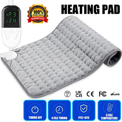 #ad #ad Extra Large Heating Pad 24quot;x12quot; Electric Fast Heat 5 Levels Auto Shut Off $18.99