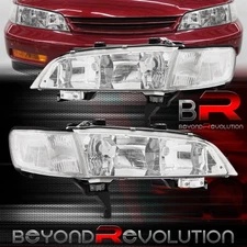For 1994-1997 Accord CD5 Chrome Housing Headlights Assembly + Clear Corner Lamps