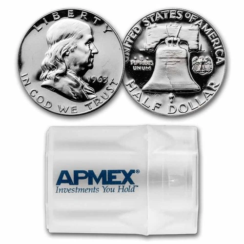 90% Silver Franklin Halves $10 20-Coin Roll Proof