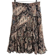 Vintage Paisley Tiered Midi Skirt One Size Sequin Boho Hippie Whimsigoth