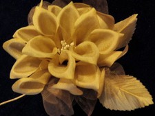 Vintage Millinery Flower 4 1/2" Glorious Blossom for a Hat KU8 Tan Mocha Brown
