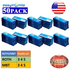 25Pk Dental Orthodontic Metal Brackets Braces Mini Roth.022 Hook 345 EASYINSMILE