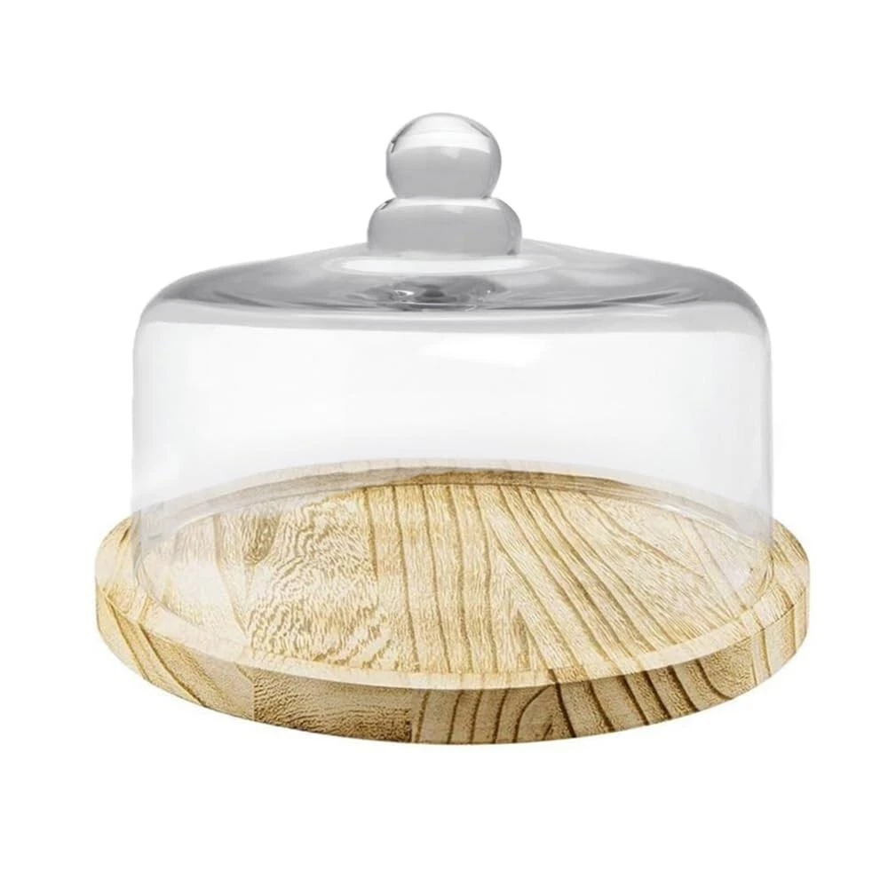 eKsdf Mini piatto per torta con campana in vetro, cappuccio, piccolo campanello per formaggio, campana per muffing