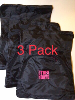T-Mobile Tuesdays Black Drawstring Backpack 3 Pack Brand New