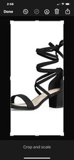 Allegra K Black Strappy Lace Up Heels / Sandals - Size 7