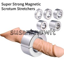 Magnetic Ball Stretcher Male Men Chastity Weight Scrotum Bandage Ring Device