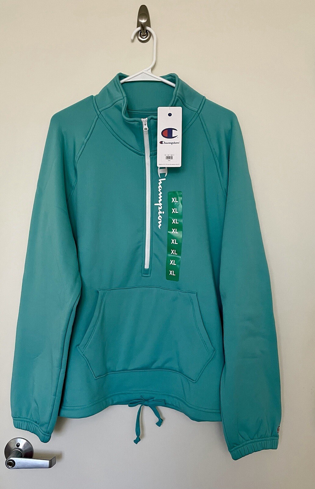 Champion Fleece Sweatshirt 1/2 Zip Pullover Women’s XL Teal NWT