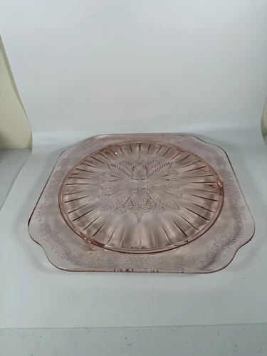 Jeanette Glass Company Adam Pattern 1934 Pink Depression Dinner Plate 10”