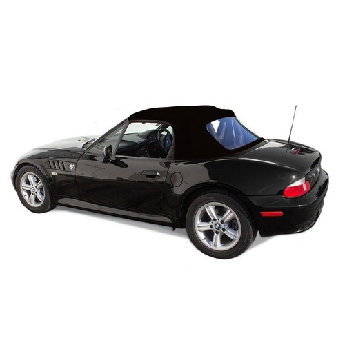 Fits: BMW Z3 1996-02 Soft Top & Plastic window w/ pockets Haartz BLACK GERMAN - Picture 4 of 4