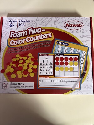 Aizweb Foam Two-Color Math Counters With Storage Box For Math Practice New