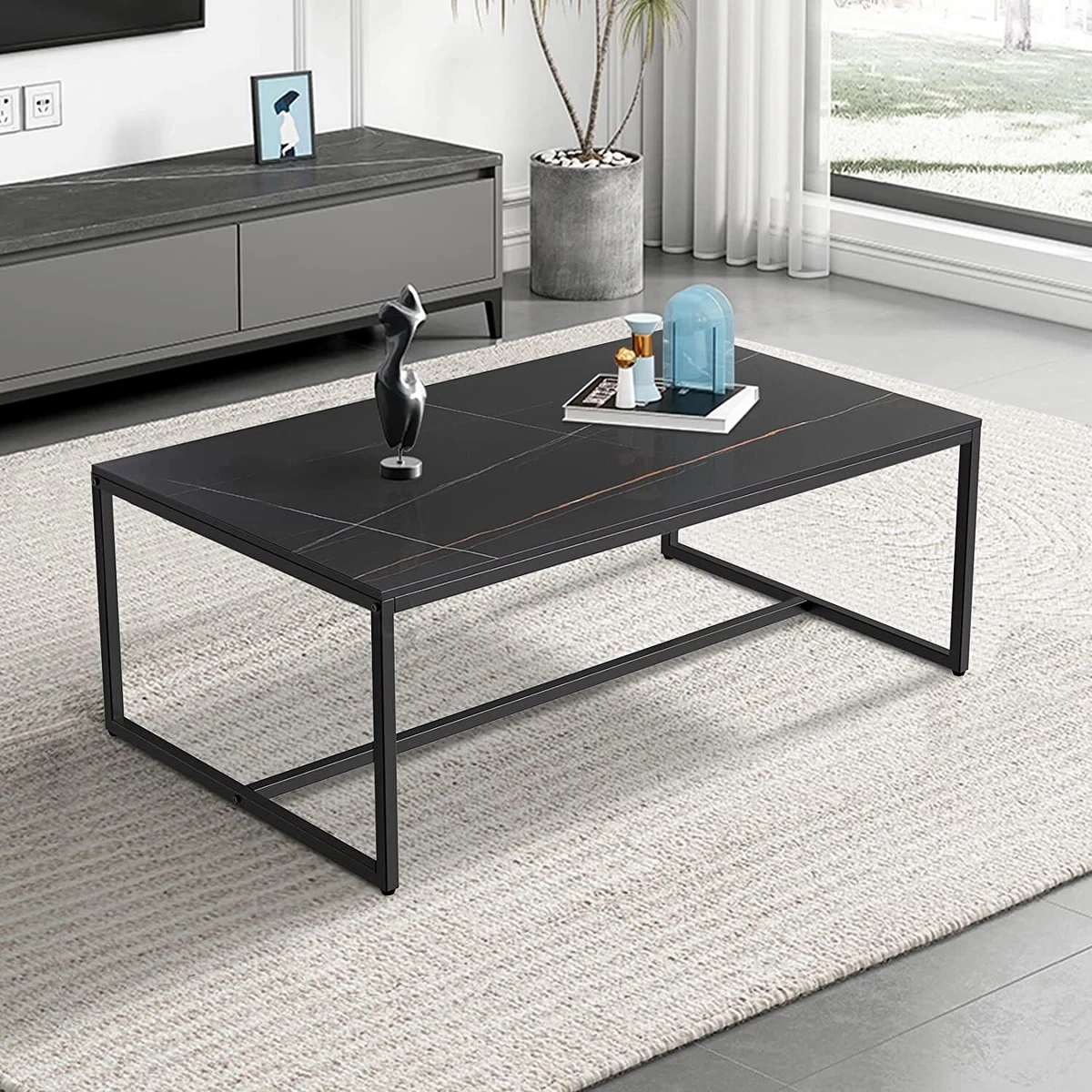 Oversized black 2024 coffee table
