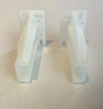 1 PAIR - Epoxy White End Sockets Fixed Self Closing Euro Drawer Slides Kitchen