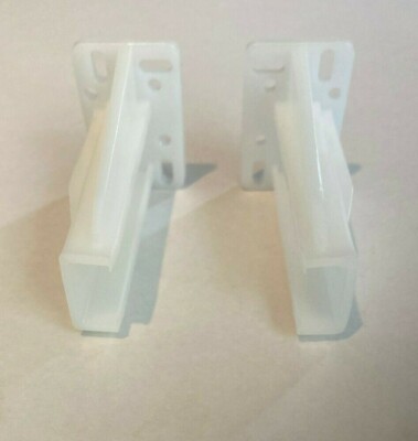 1 PAIR - Epoxy White End Sockets Fixed Self Closing Euro Drawer Slides Kitchen