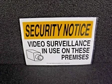 Security&Surveillance, Security Notice, Vinyl, 10" x 14", Adhesive, 35GE49,(MG)