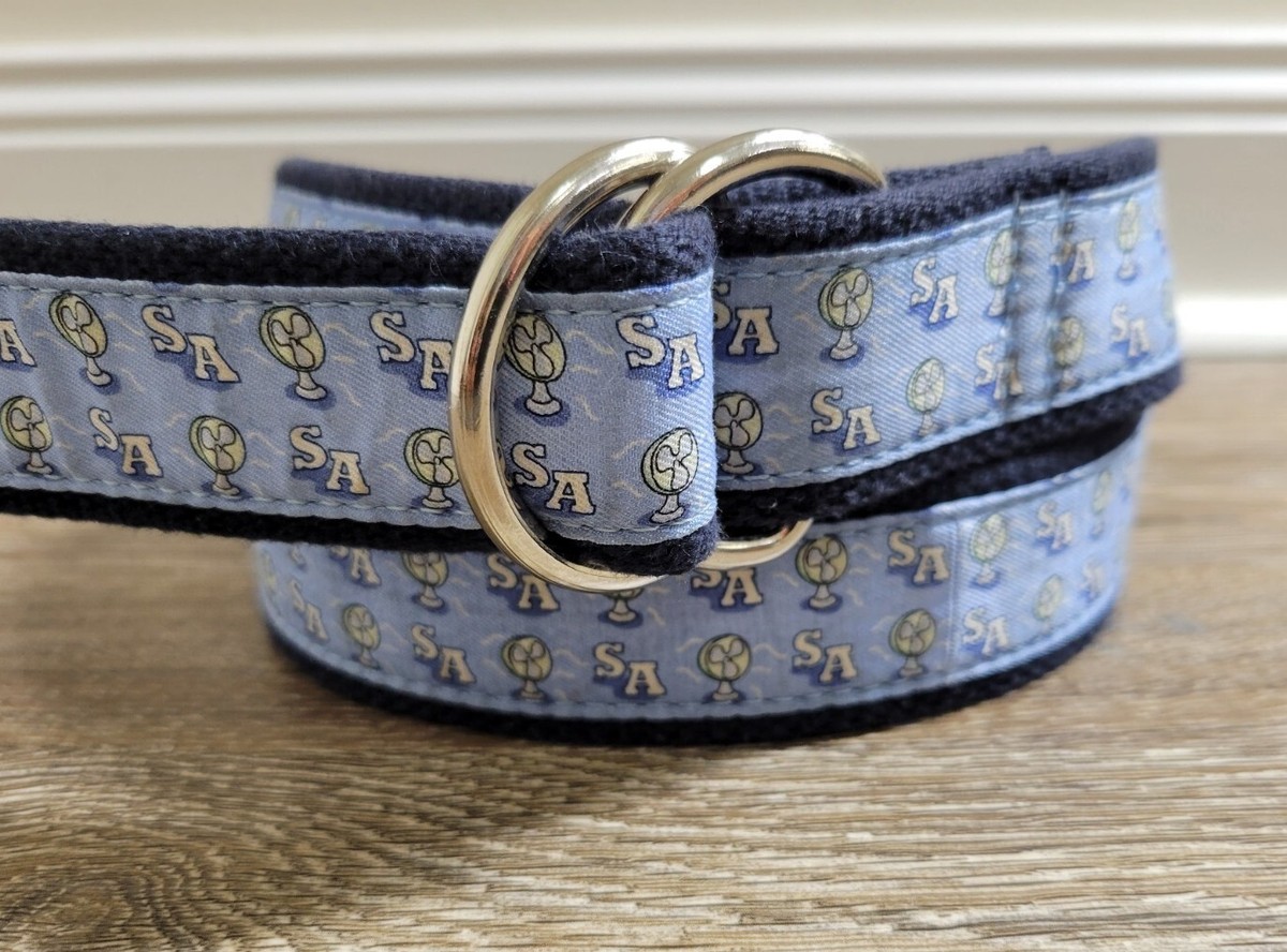 Vineyard Vines Men M Blue Ribbon D-Ring Golf Belt Saint 