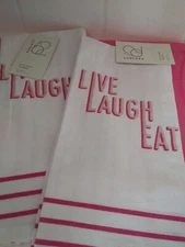 Project 62 Kitchen Towel Live Laugh Eat LOT OF 2 NEW