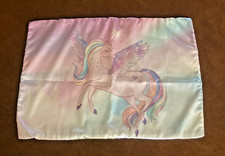 Unicorn Pegasus Horse Wings Pillow Cover Case Pastel Pink Purple Satin 19"X13.5"