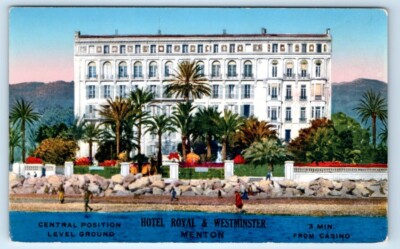 Hotel Royal & Westminster MENTON France Postcard